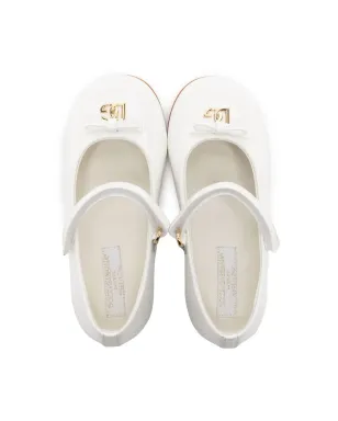 Dolce & Gabbana Kids リボンディテール レザー バレリーナ - サムネイル3