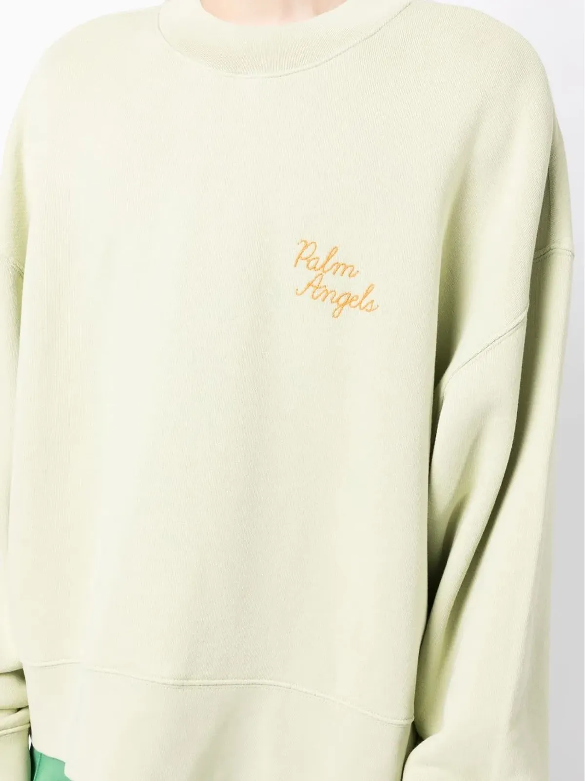 Palm Angels ロゴ刺繍スウェットシャツ グリーン - 画像5