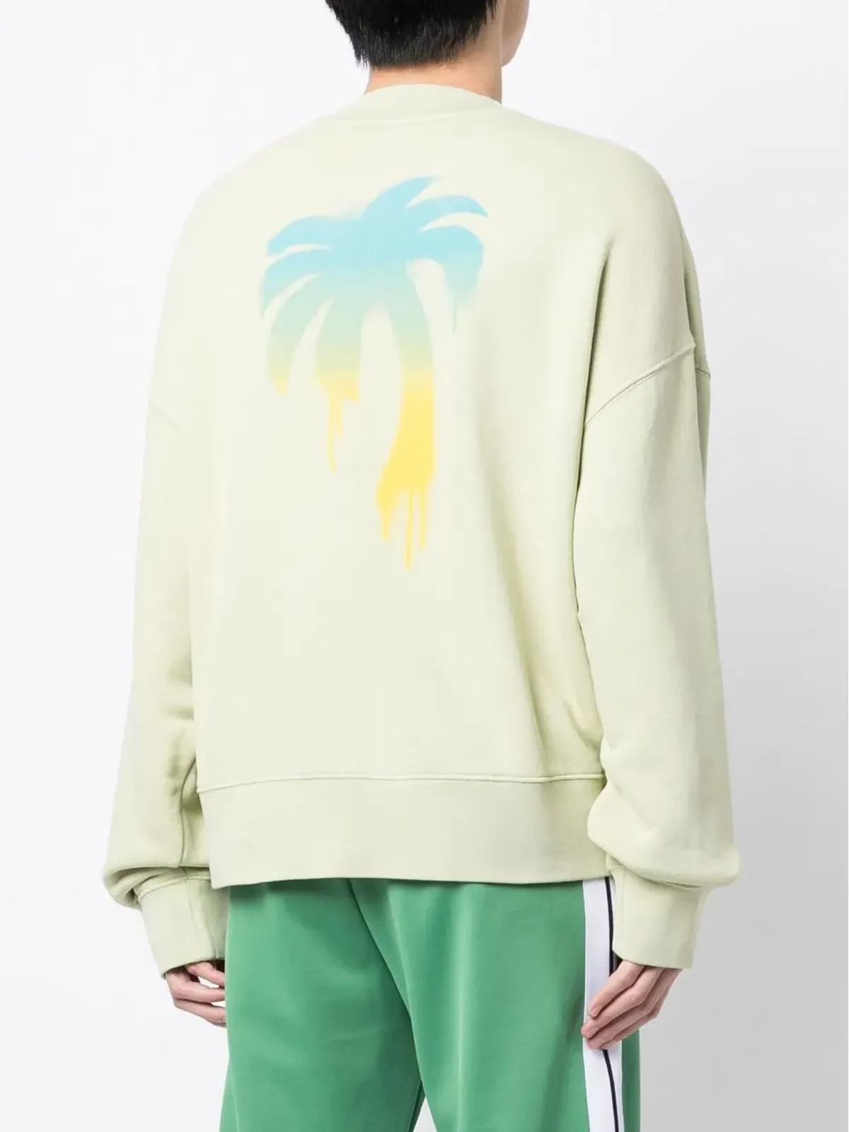 Palm Angels ロゴ刺繍スウェットシャツ グリーン - 画像4