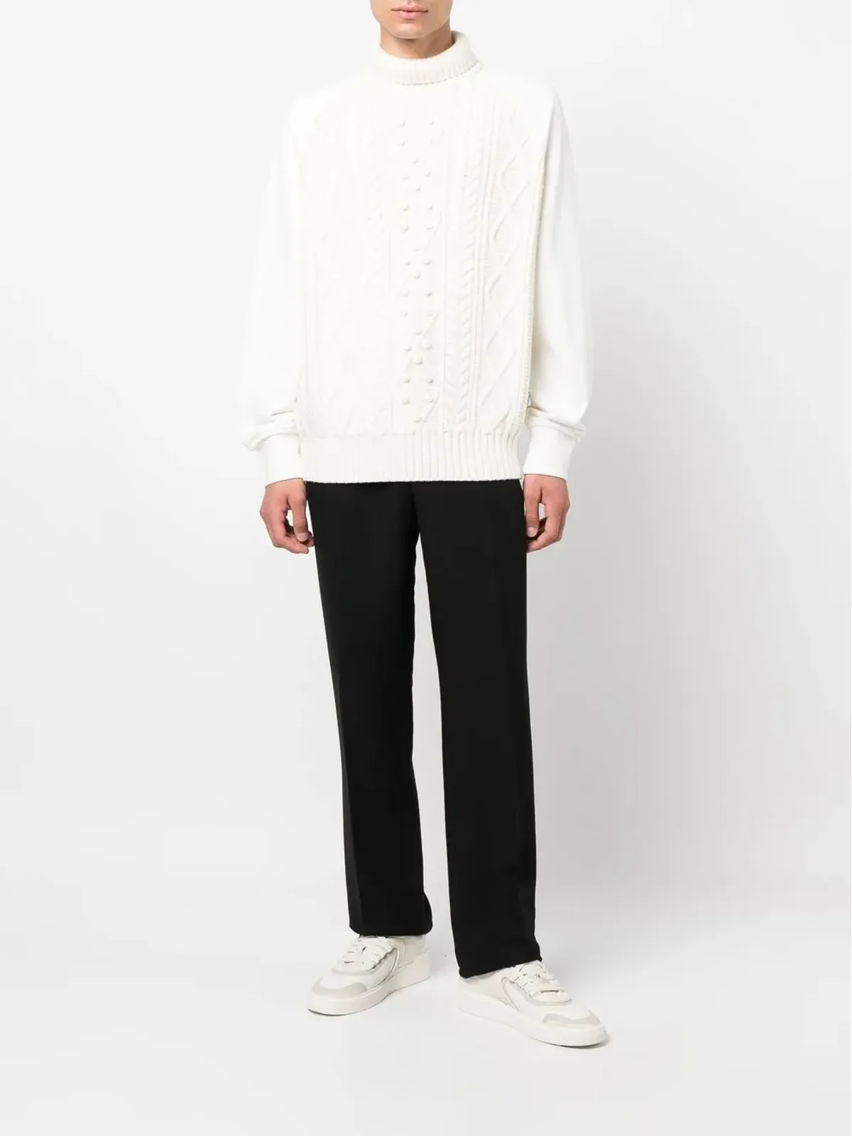 Neil Barrett embroidered-logo sleeve knit jumper - White - 画像2