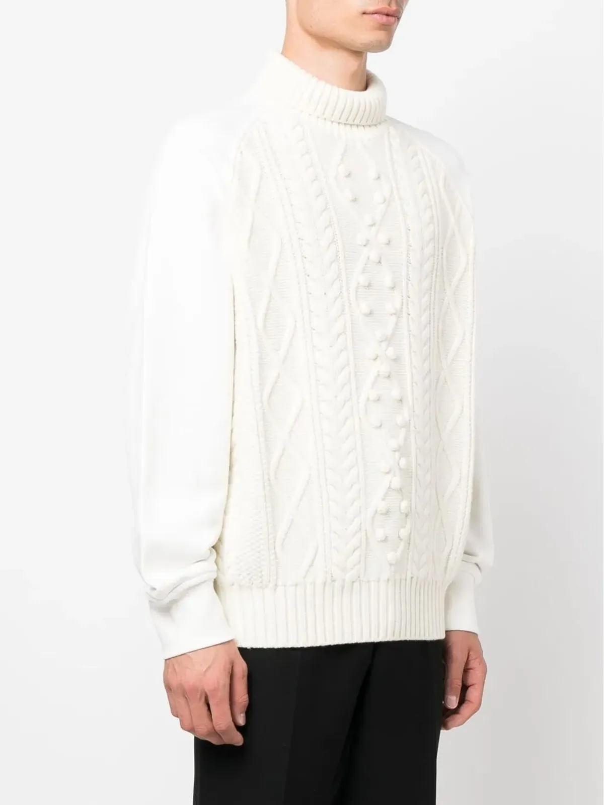 Neil Barrett embroidered-logo sleeve knit jumper - White - 画像3