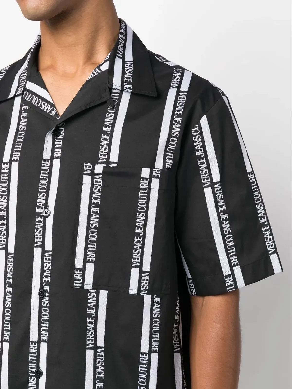 Versace Jeans Couture ロゴプリント半袖シャツ - ブラック - 画像5