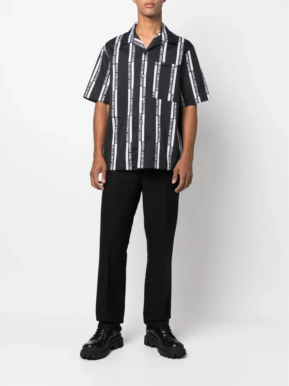 Versace Jeans Couture ロゴプリント半袖シャツ - ブラック - 画像2