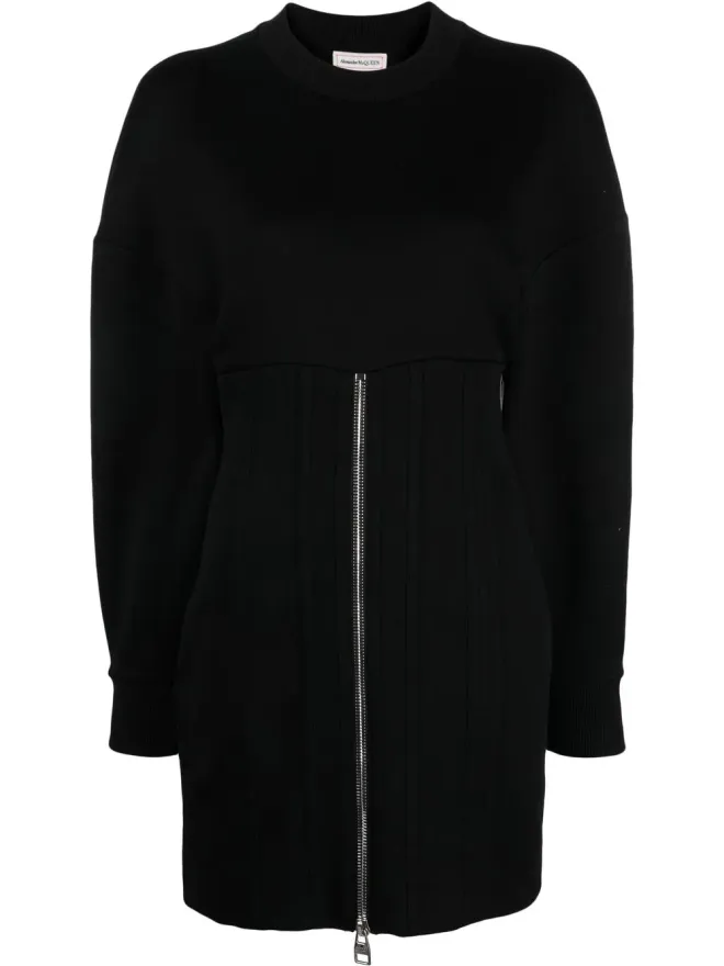 Alexander McQueen Alexander McQueen ジップディテール ミニドレスの商品画像
