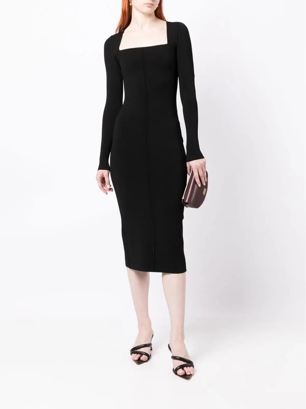 Victoria Beckham フィットしたスクエアネックドレス - 画像2