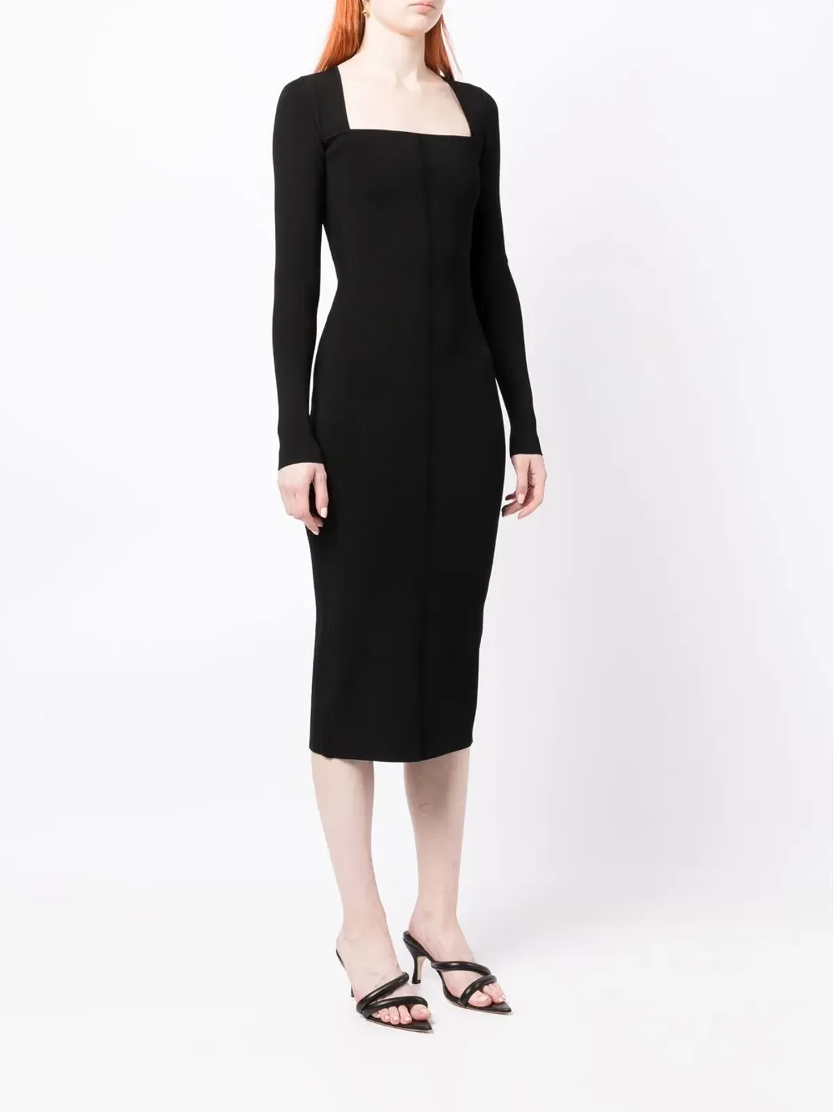Victoria Beckham フィットしたスクエアネックドレス - 画像3