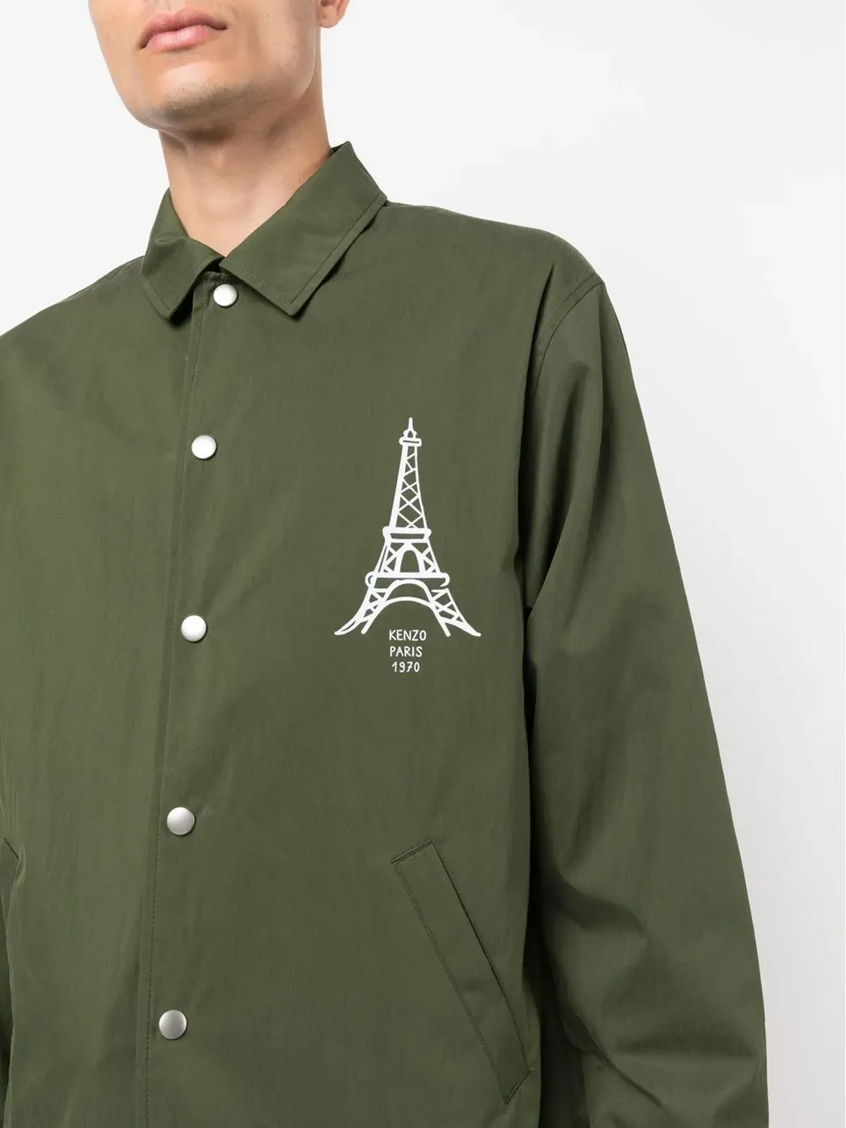 Kenzo 胸ロゴプリント シャツジャケット - グリーン - 画像5