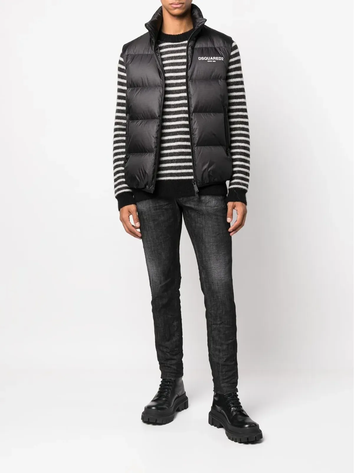 DSQUARED2 ディストレスド・スキニー・カット・ジーンズ - ブラック - 画像2
