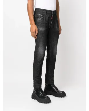 DSQUARED2 ディストレスド・スキニー・カット・ジーンズ - ブラック - サムネイル3