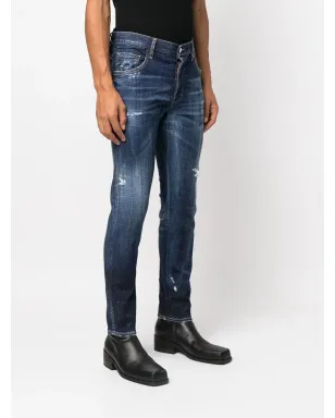 DSQUARED2 宝石飾り付きダメージジーンズ ブルー - サムネイル3