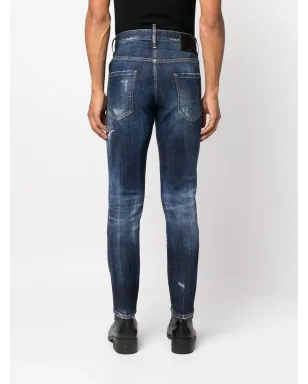 DSQUARED2 宝石飾り付きダメージジーンズ ブルー - サムネイル4