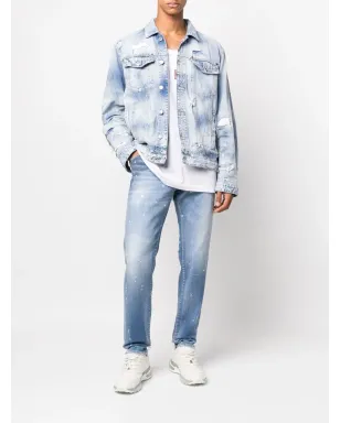 DSQUARED2 ペイントスプラター柄デニムジーンズ ブルー - サムネイル2