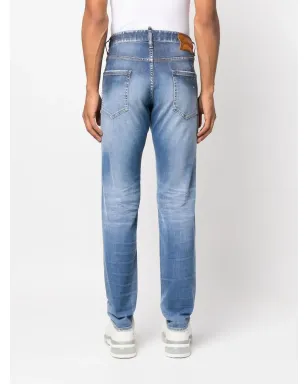 DSQUARED2 ペイントスプラター柄デニムジーンズ ブルー - サムネイル4