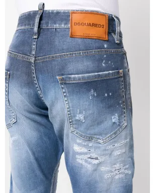 DSQUARED2 デニムジーンズ（ディストレス加工、スリムカット、ブルー） - サムネイル5
