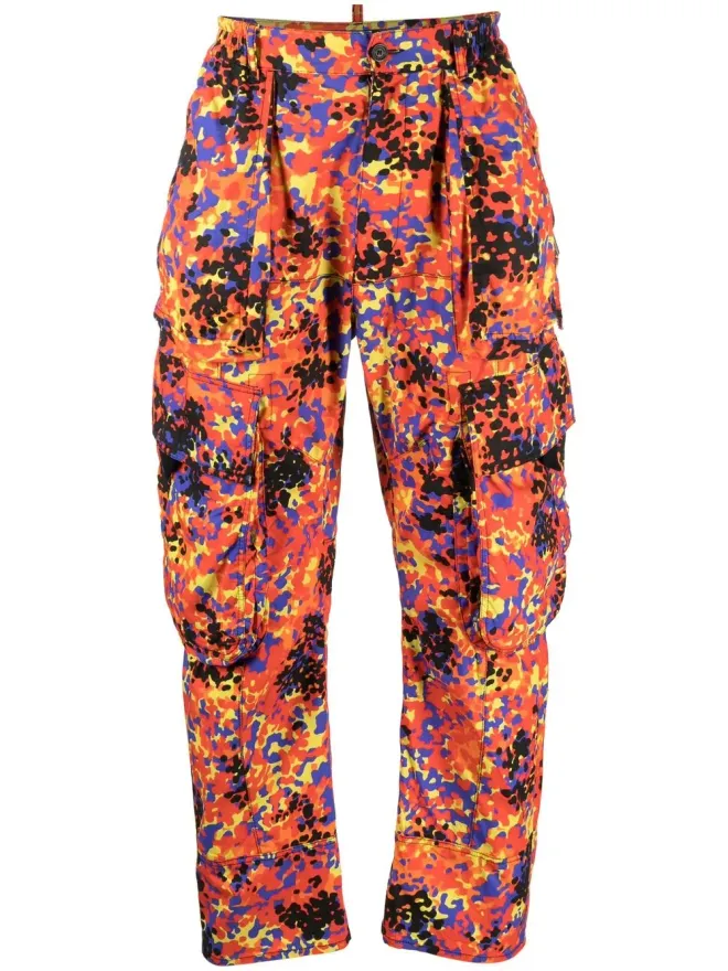 Dsquared2 DSQUARED2 アブストラクトプリントカーゴパンツの商品画像
