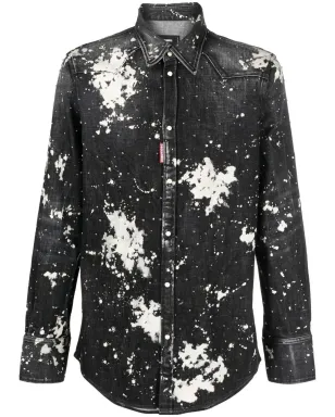 DSQUARED2 スタッズ付きブリーチ風デニムシャツ - サムネイル1