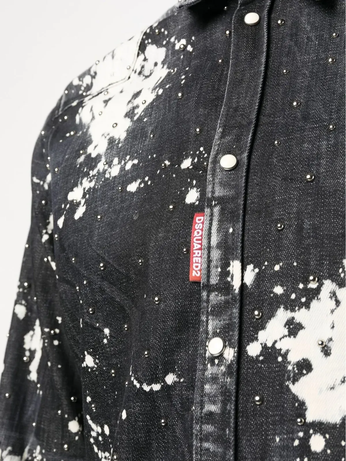 DSQUARED2 スタッズ付きブリーチ風デニムシャツ - 画像5