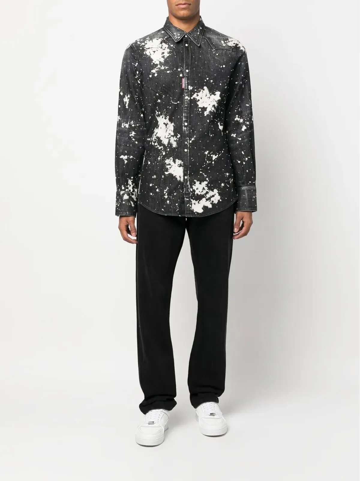 DSQUARED2 スタッズ付きブリーチ風デニムシャツ - 画像2