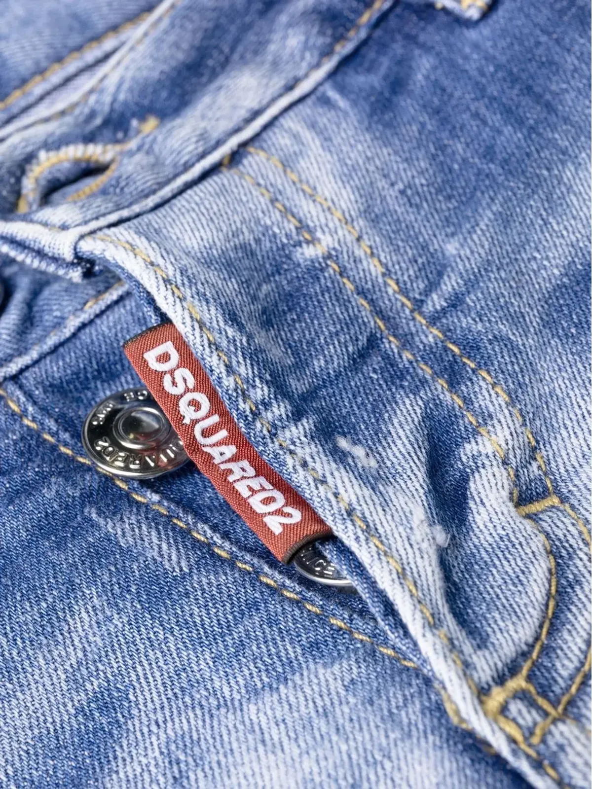 DSQUARED2 ディストレスド ロゴ刺繍入りスリムジーンズ - 画像5