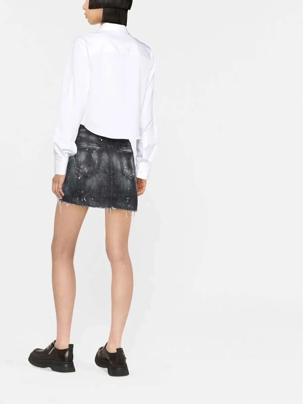 DSQUARED2 アイコンプリント クロップド コットンシャツ - 画像4