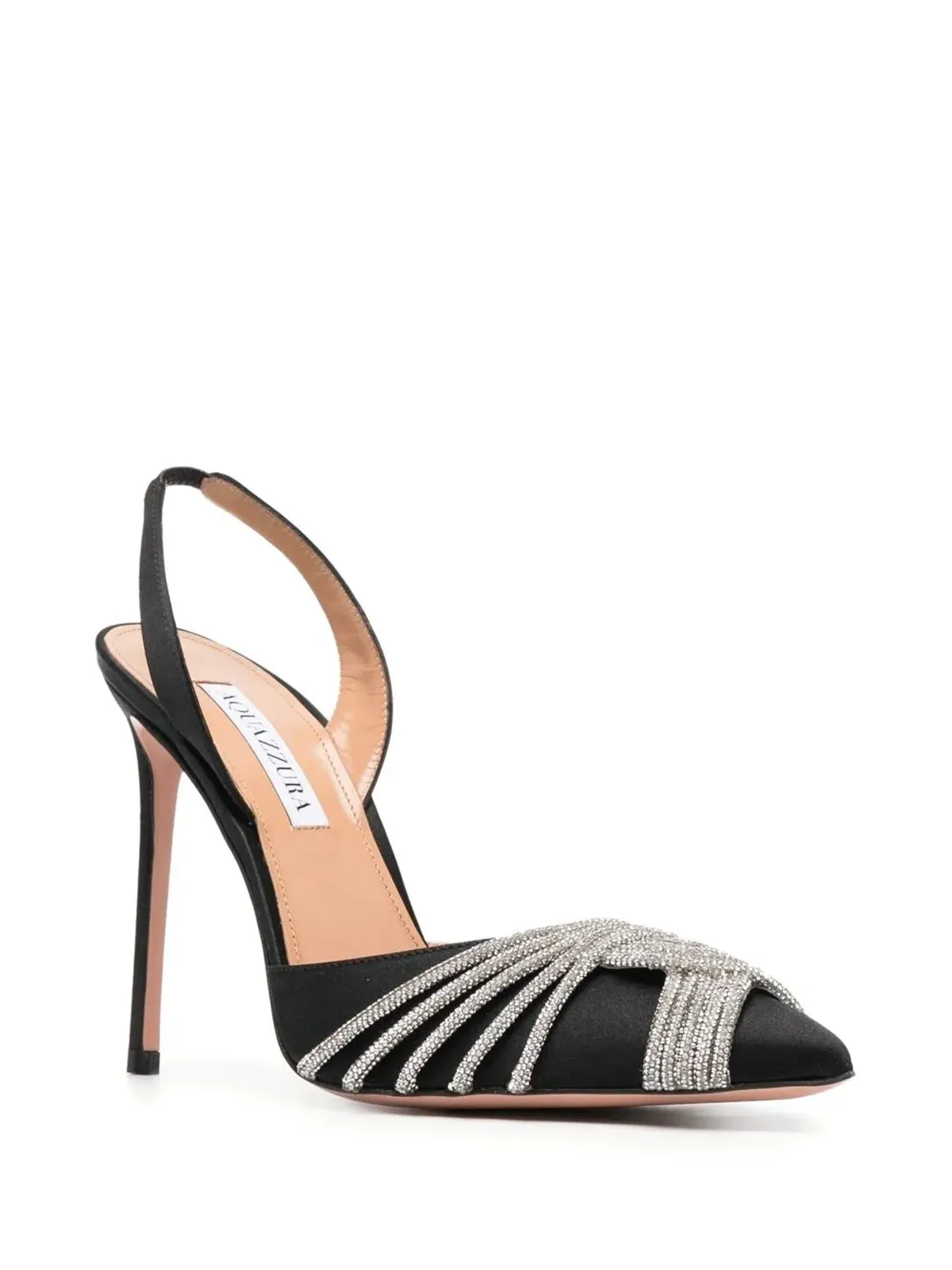 Aquazzura クリスタル装飾付き115mmヒールパンプス - ブラック - 画像2