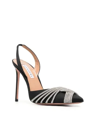 Aquazzura クリスタル装飾付き115mmヒールパンプス - ブラック - サムネイル2