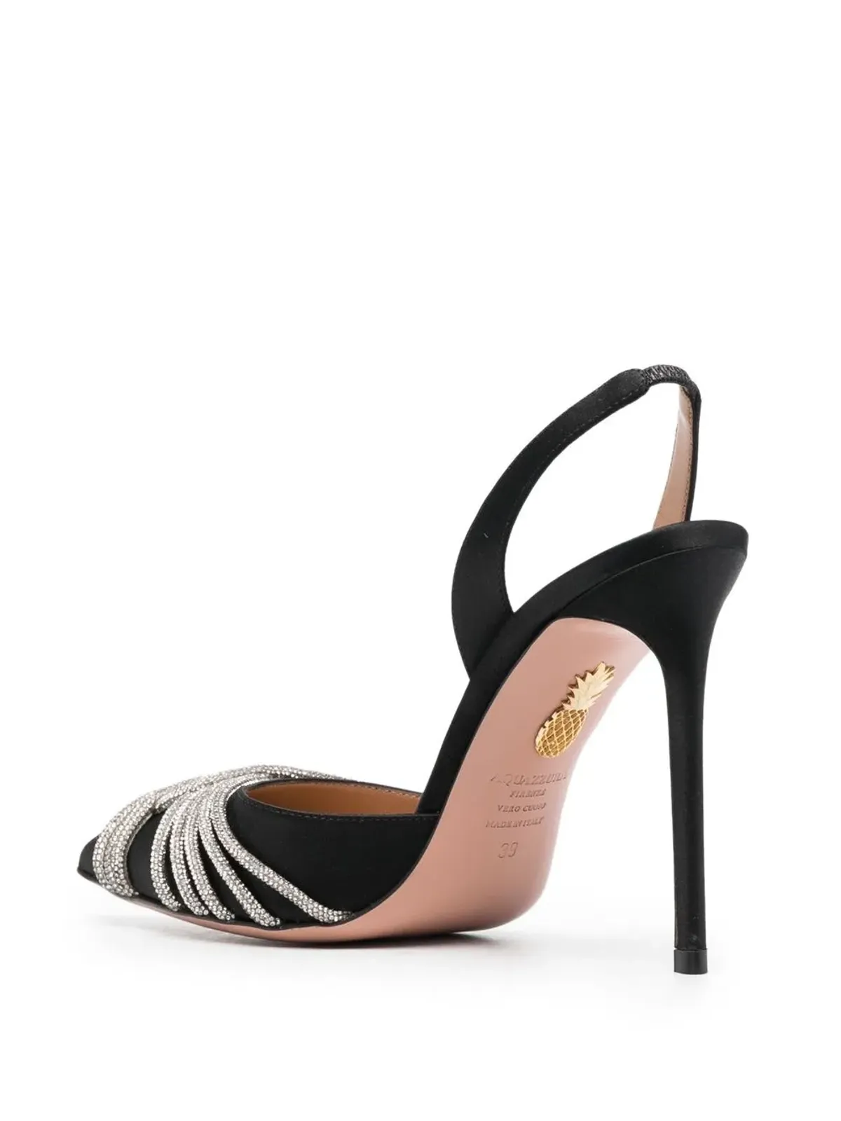 Aquazzura クリスタル装飾付き115mmヒールパンプス - ブラック - 画像3