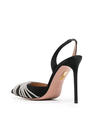 Aquazzura クリスタル装飾付き115mmヒールパンプス - ブラック - サムネイル3
