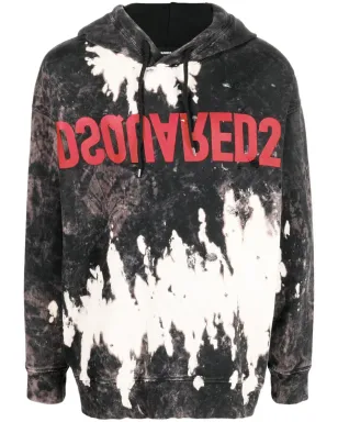 DSQUARED2 リバースロゴプリント ブリーチド フーディ - サムネイル1