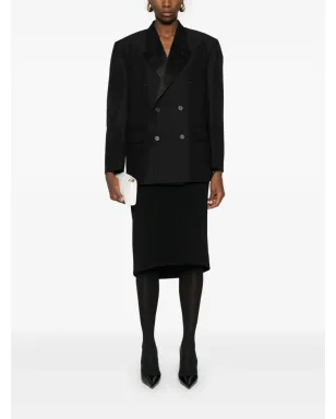 Balenciaga アワーグラス ミディスカート - ブラック - サムネイル2