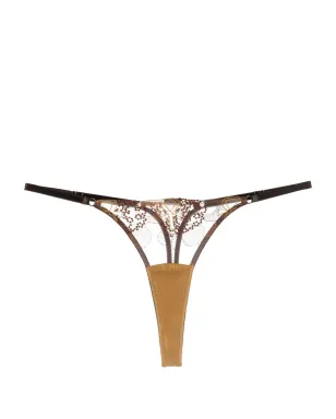 IHUOMA Divine Feminine embroidery thong - Brown - サムネイル1