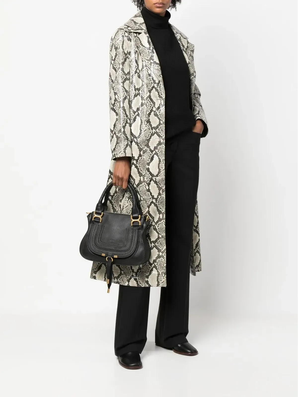 Chloé マルシー レザー トートバッグ - Black - 画像2