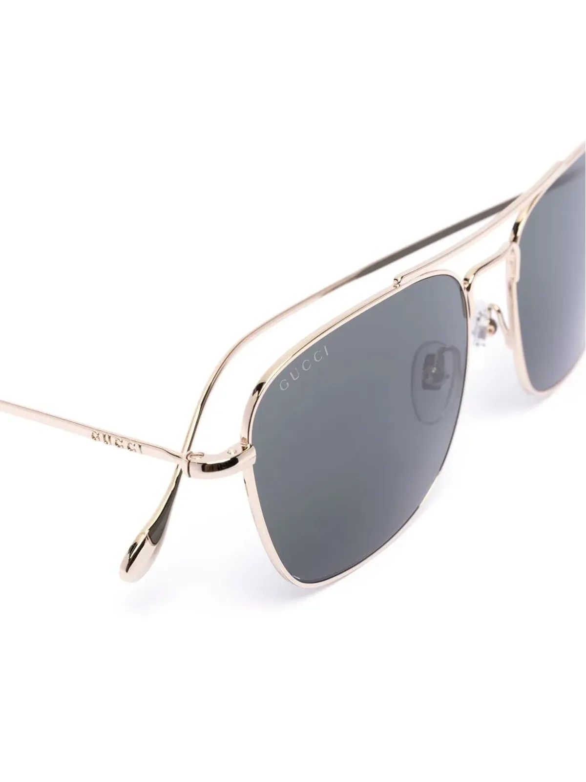Gucci Eyewear 矩形フレーム ダブルブリッジ サングラス - 画像4