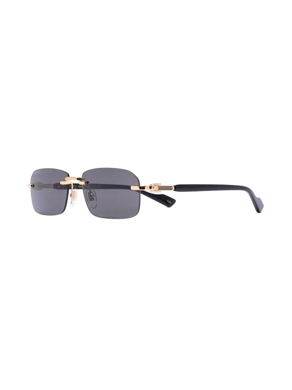 Gucci Eyewear リムレス長方形フレーム サングラス - ブラック - 画像2