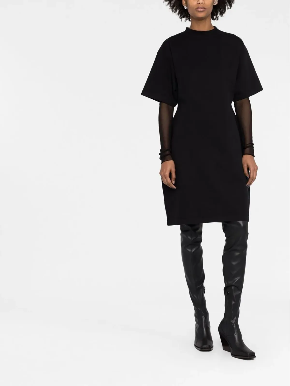 Balenciaga Hourglass コットンTシャツドレス - ブラック - 画像2