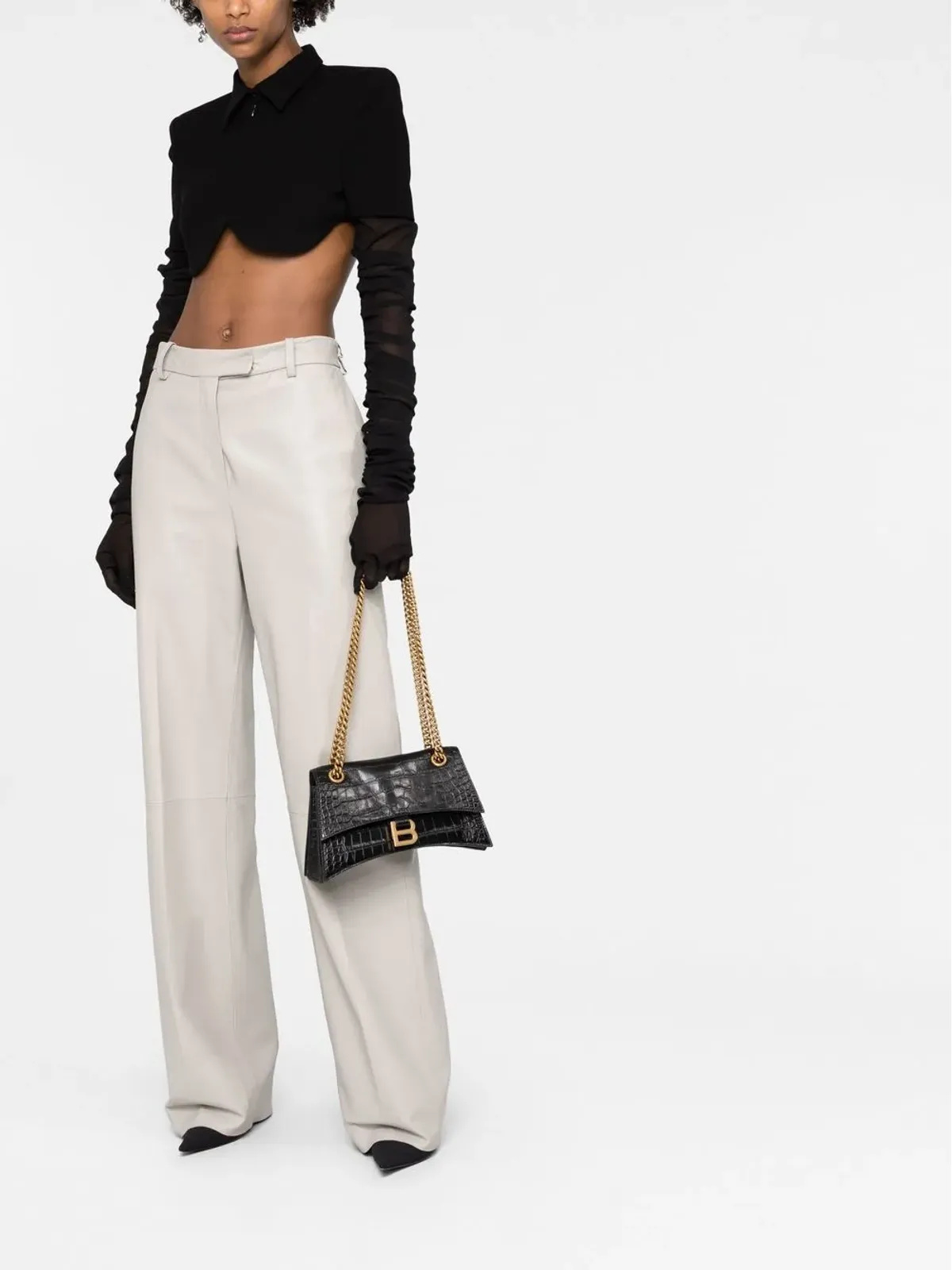 Balenciaga クロコダイル型押しショルダーバッグ - 画像2