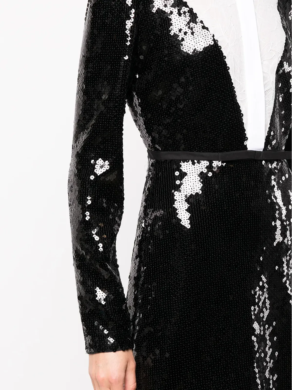 Giambattista Valli 花柄レースのシャツ風スパンコールドレス - 画像5