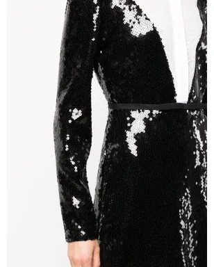 Giambattista Valli 花柄レースのシャツ風スパンコールドレス - サムネイル5