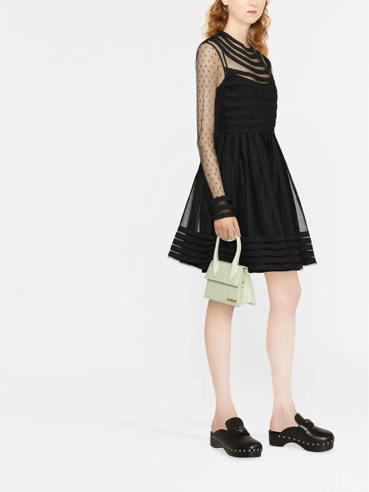 RED Valentino ポイント・ド・エスプリ チュール フレアドレス - 画像2