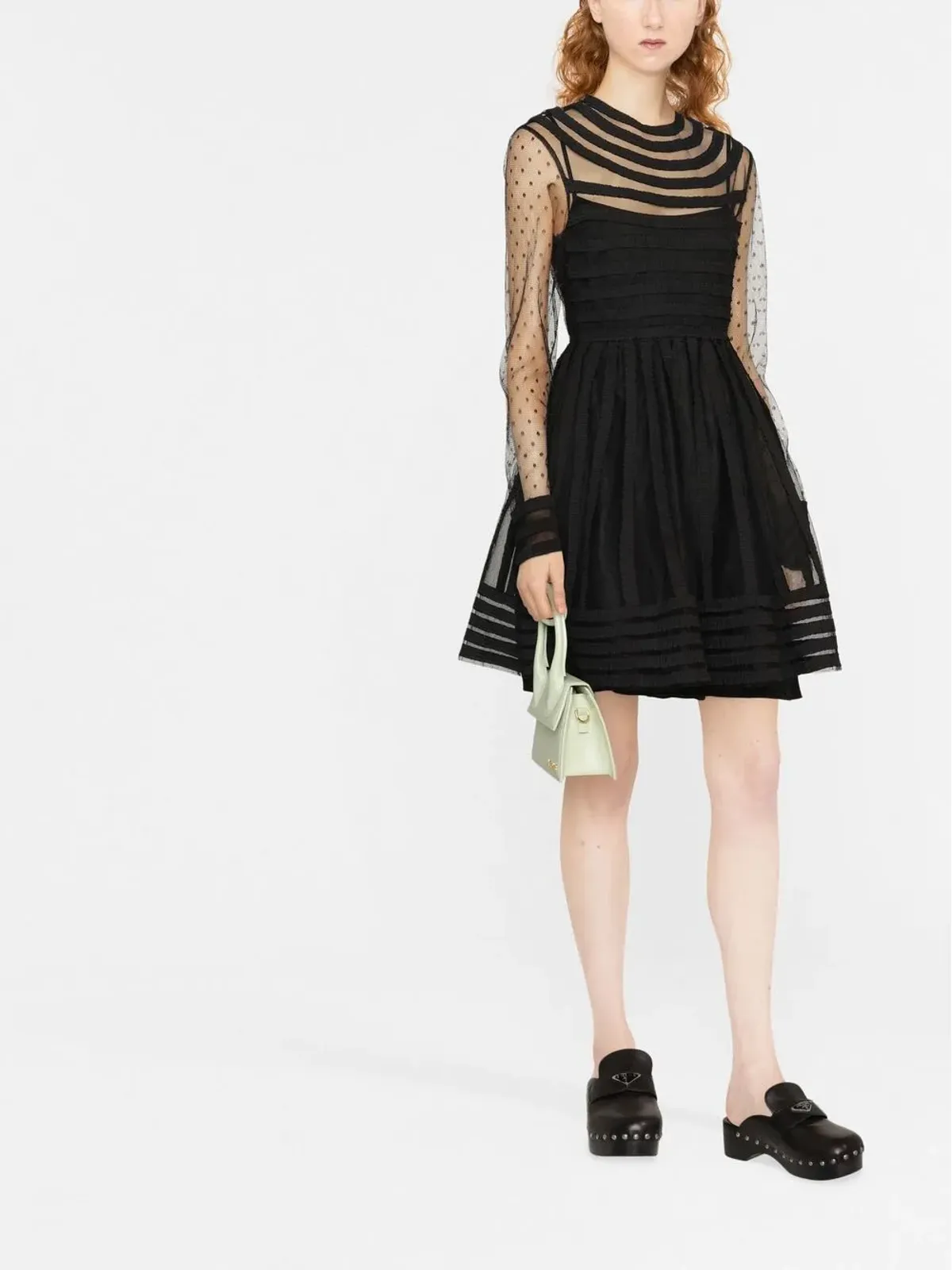 RED Valentino ポイント・ド・エスプリ チュール フレアドレス - 画像4