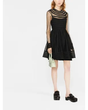 RED Valentino ポイント・ド・エスプリ チュール フレアドレス - サムネイル4