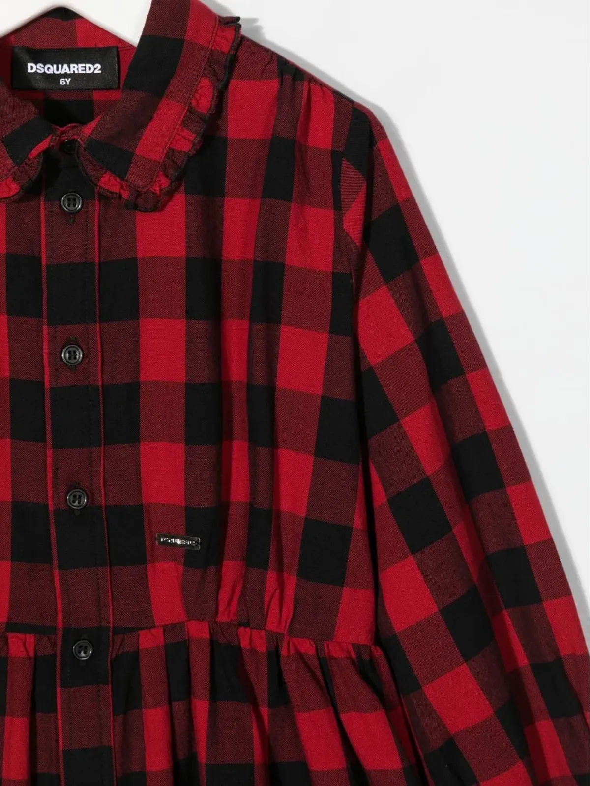 DSQUARED2 KIDS チェック柄長袖ドレス - ブラック - 画像3