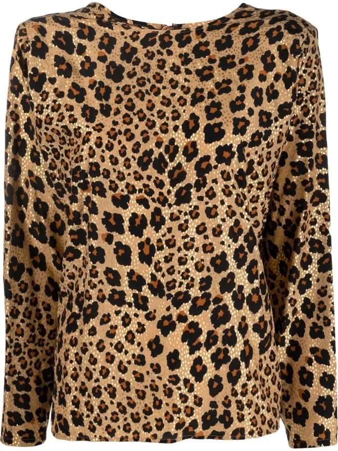 Saint Laurent Pre-Owned Saint Laurent Pre-Owned レオパード柄シルクトップの商品画像
