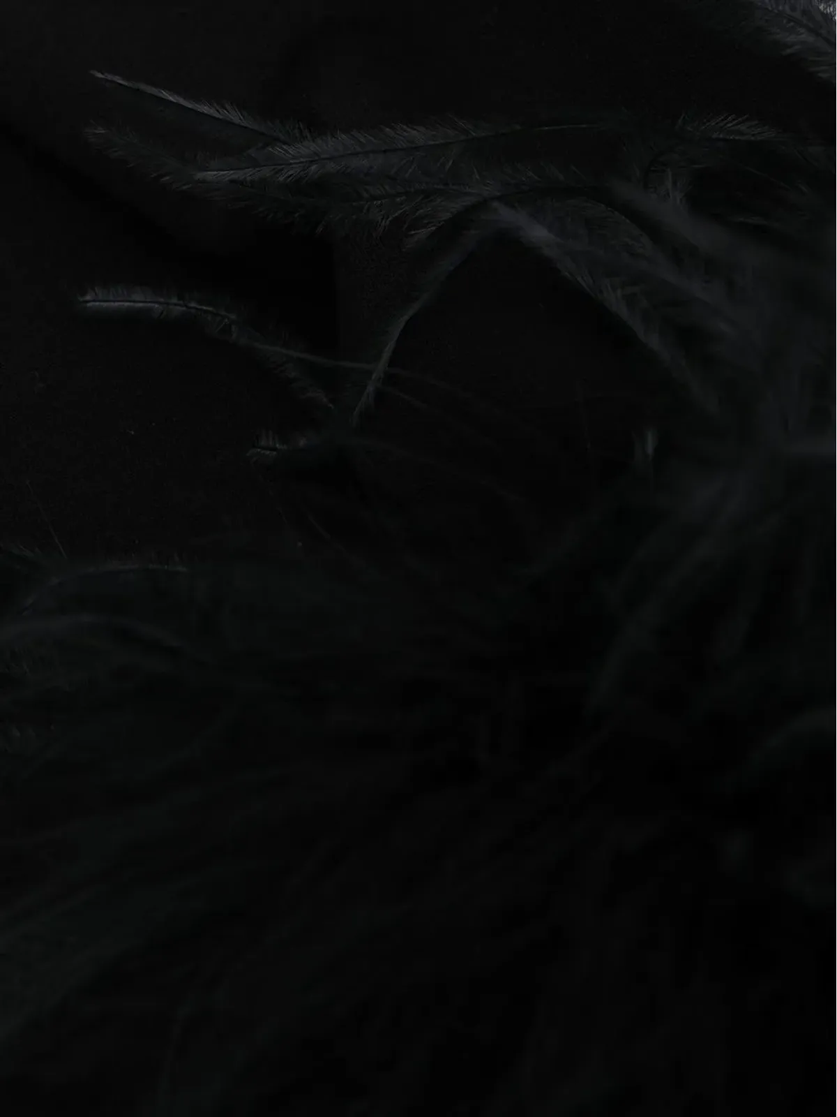 STYLAND feather-trim gloves - Black - 画像2