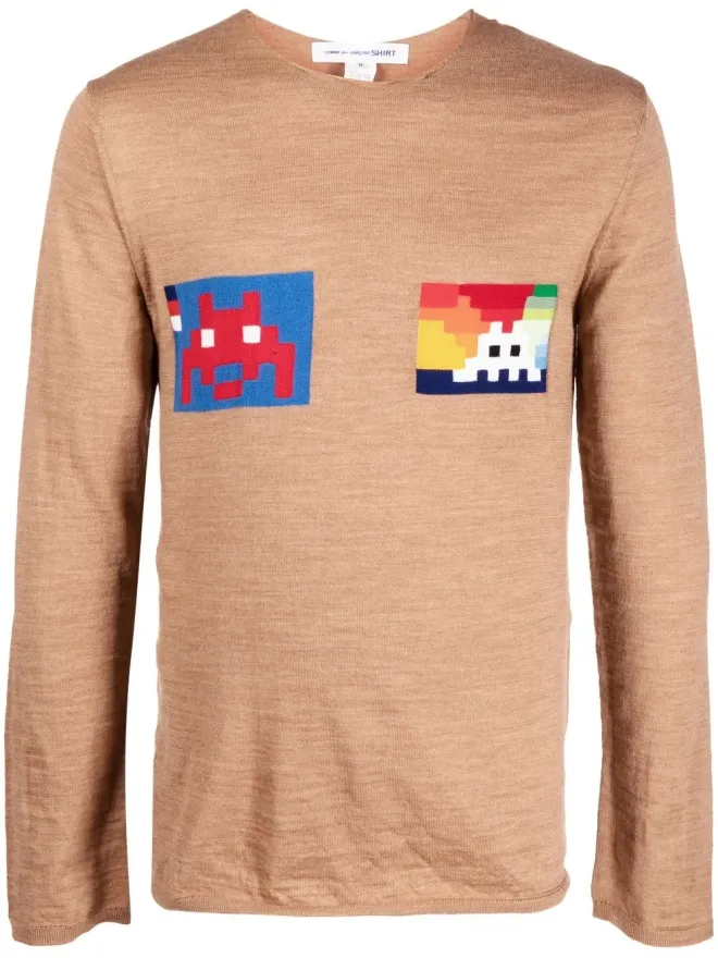 Comme des Garçons Shirt Comme Des Garçons Shirt グラフィックプリント クルーネック ジャンパー - ブラウンの商品画像