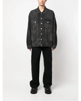 Balenciaga ロゴプリント デニムジャケット - グレー - サムネイル2