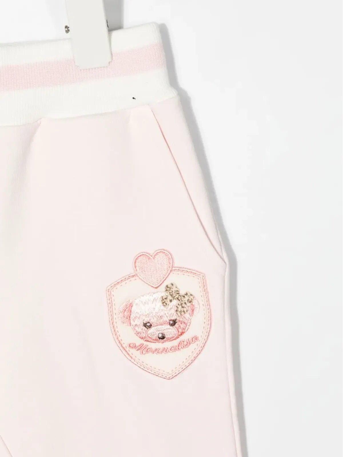Monnalisa ロゴパッチ コットン トラックパンツ - ピンク - 画像3