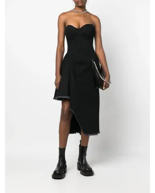 Alexander McQueen アシンメトリーデニムドレス - ブラック - サムネイル2