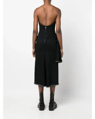 Alexander McQueen アシンメトリーデニムドレス - ブラック - サムネイル4