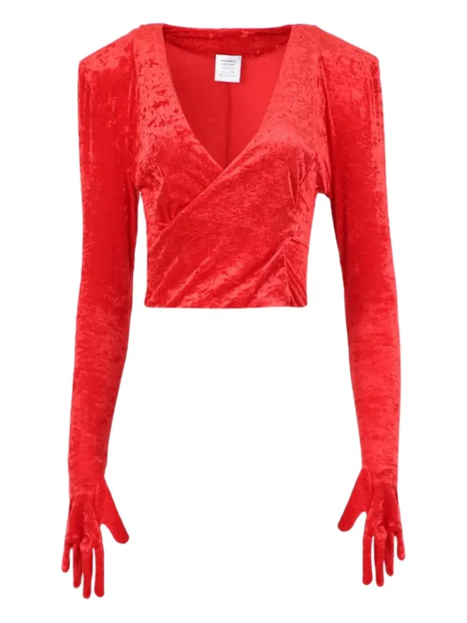 VETEMENTS VETEMENTS velvet Dynasty top - Redの商品画像